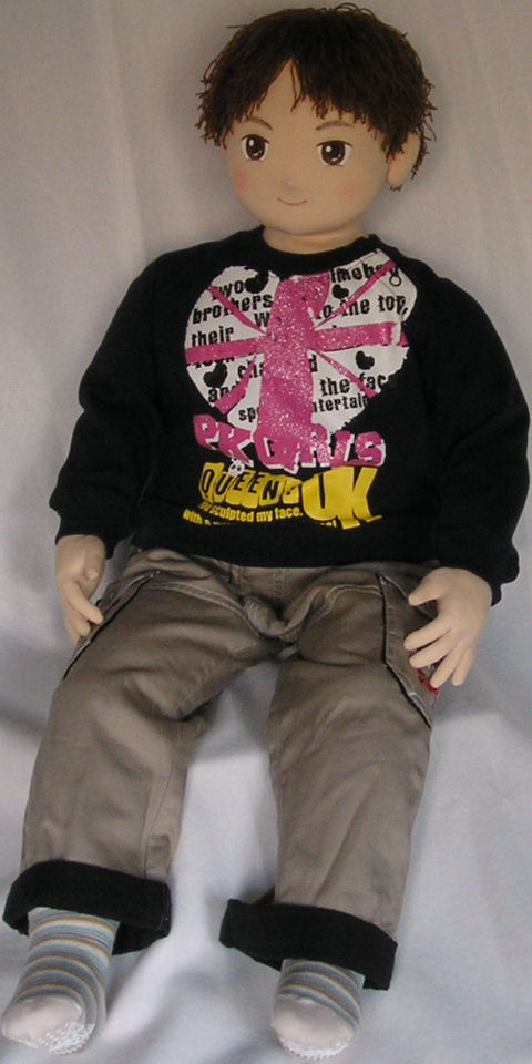 Boy doll in sweatshirt